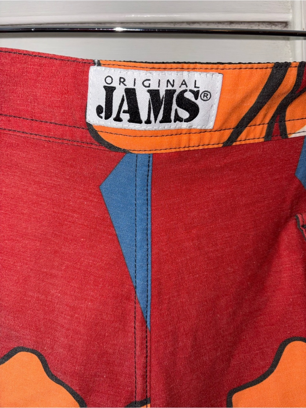 Vintage Original Jams Hibiscus Board Shorts Mens 36 Hawaiian Surf Swim Trunks - Picture 4 of 7